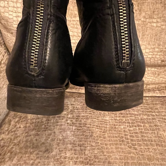 Frye Women's Pippa Black Leather Buckle ankle boots - Picture 7 of 13